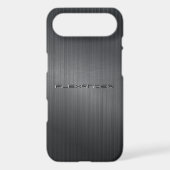 Black Brushed Aluminum Metal Look Pattern Case-Mate iPhone Case (Back)