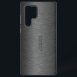 Black Brushed Aluminum Print Samsung Galaxy S22 Ultra Case<br><div class="desc">Image of a black dark gray metallic brushed aluminum look. Available on other products and in 8 different colors. Customizable and optional monogram</div>