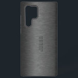 Black Brushed Aluminum Print Samsung Galaxy S22 Ultra Case<br><div class="desc">Image of a black dark gray metallic brushed aluminum look. Available on other products and in 8 different colors. Customizable and optional monogram</div>