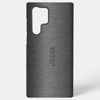 Black Brushed Aluminum Print Samsung Galaxy S22 Ultra Case
