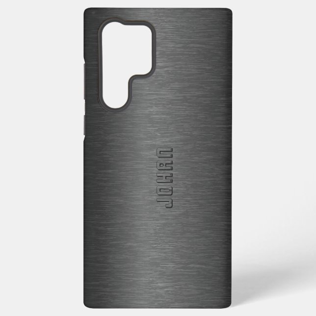 Black Brushed Aluminum Print Samsung Galaxy Case (Back)