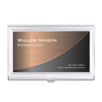 Black Brushed Copper Curved - Business Card Case by ImageAustralia at Zazzle