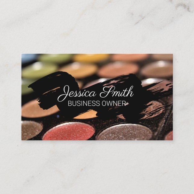 Black Brushed | Makeup Palette Business Card (Front)