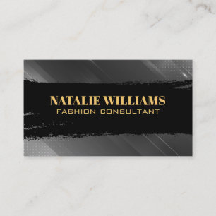 Black Brushed Stroke Gray Abstract Background Business Card