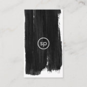 Black Brushstroke Minimal Chic Modern Design Business Card (Front)