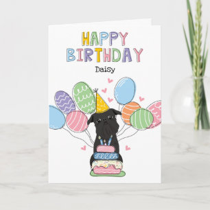 Black Brussels Griffon Dog Birthday Card