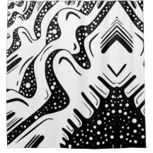 Black Bubbles Abstract Swirl Pattern