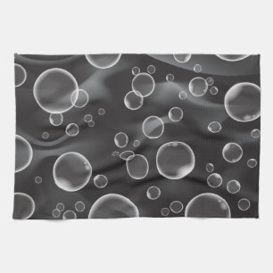 Black Bubbles Kitchen Towel Home Decor
