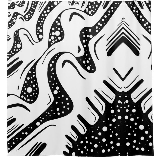 Black Bubbles  Shower Curtain (Front)