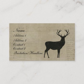Black Buck Silhouette Business Card/tags Business Card by Greyszoo at Zazzle