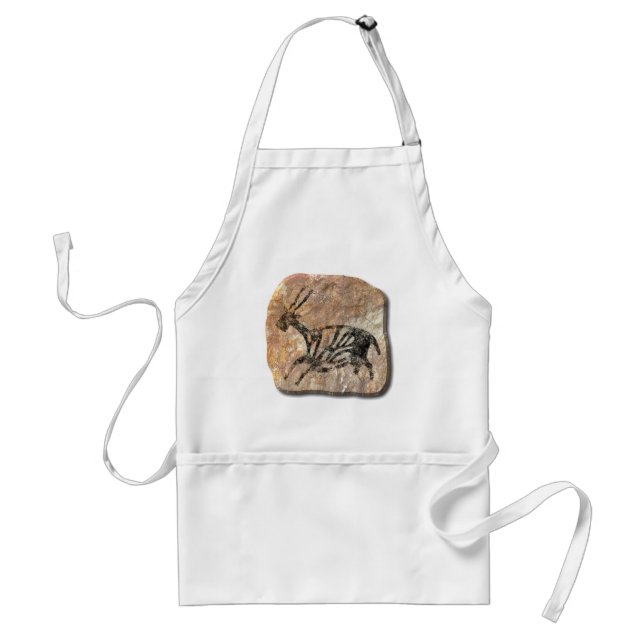 Black Buck - stone Adult Apron (Front)