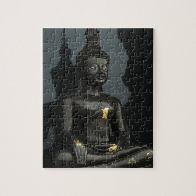 Black Buddha ... Nong Khai, Isaan, Thailand Jigsaw Puzzle (Vertical)