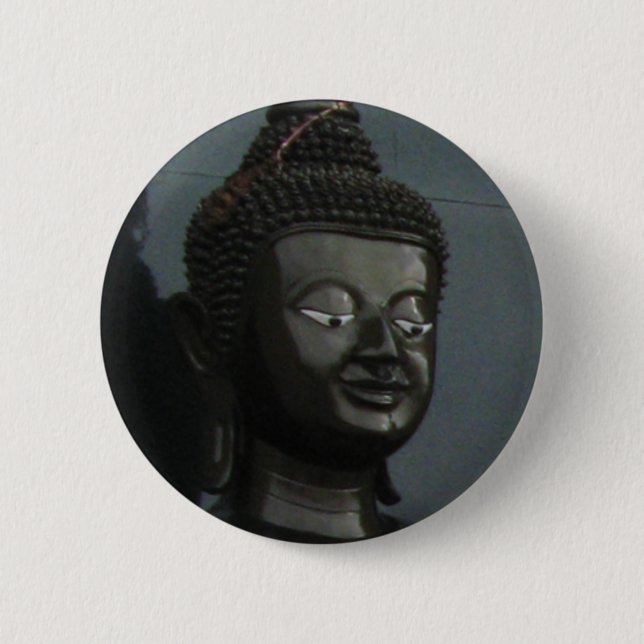 Black Buddha ... Nong Khai, Isaan, Thailand Pinback Button (Front)
