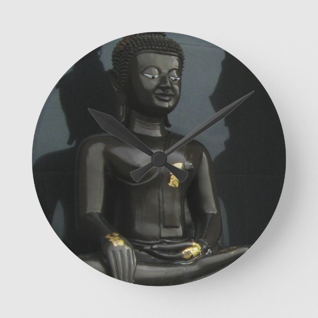 Black Buddha ... Nong Khai, Isaan, Thailand Round Clock (Front)