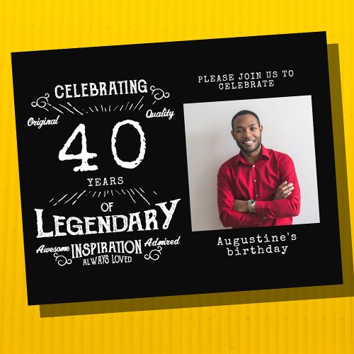 Black Budget 40th Birthday Invitation Flyer