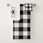 Holiday monogram Modern Buffalo Plaid Bath Towel Set