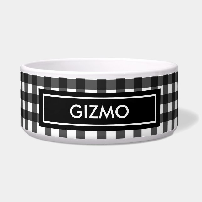 Black Buffalo Check Dog Bowl (Front)