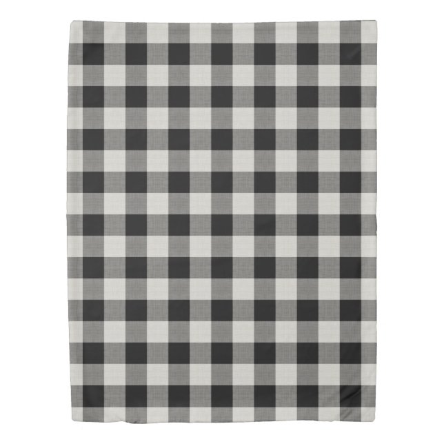 Black Buffalo Check | Modern Farmhouse Bedding Duvet Cover (Front)