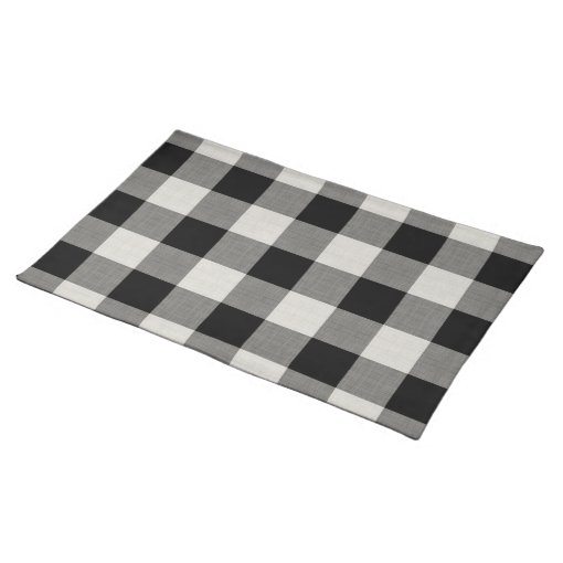 Black Buffalo Check Modern Farmhouse Cloth Placemat Zazzle