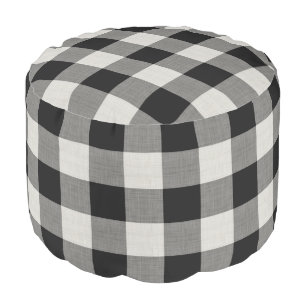 Black Buffalo Check Modern Farmhouse Decor Pouf