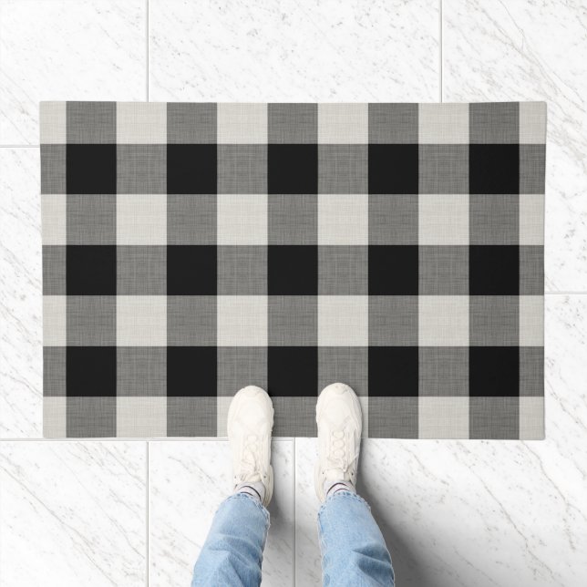 Black Buffalo Check | Modern Farmhouse Doormat (Indoor)