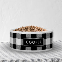 Black Buffalo Check Name Monogram Bowl