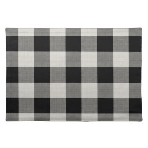 Black Buffalo Check Woven Cotton Cloth Placemat
