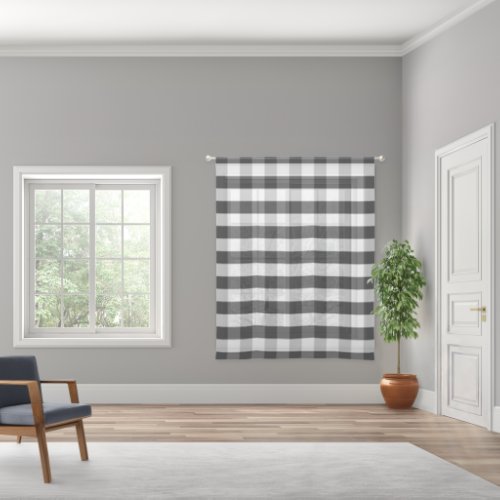 Black BuffaloGingham CheckPlaid Farmhouse Sheer Curtains