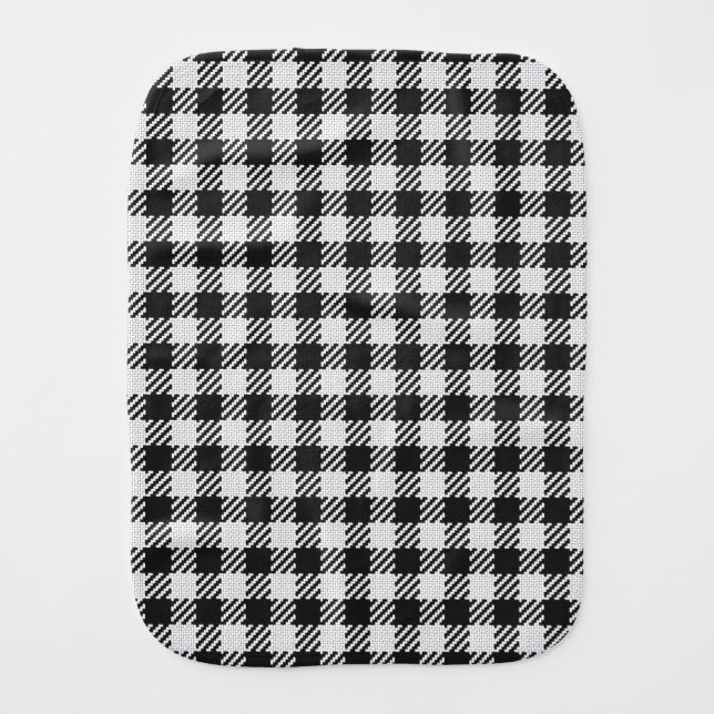 Black Buffalo Plaid Burp Cloth (Front)