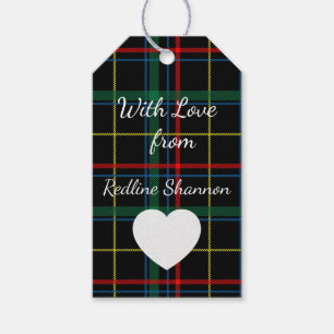 Black Buffalo Plaid Christmas Gift Tags