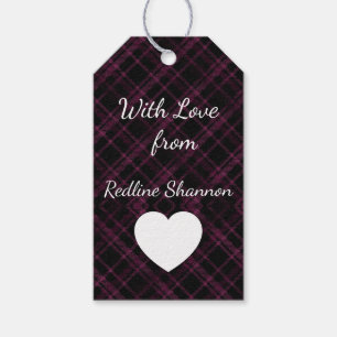 Black Buffalo Plaid Christmas Gift Tags