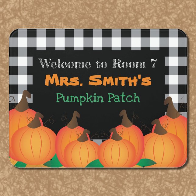 Black Buffalo Plaid Fall Teacher Classroom Door Sign (Creator Uploaded)
