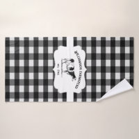 Black and White Buffalo Plaid Bath Towel Set, Zazzle in 2023