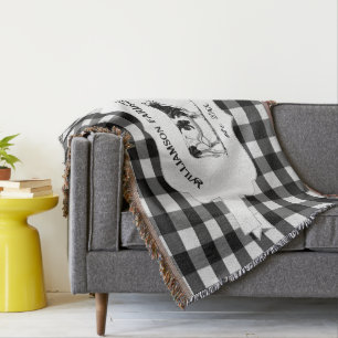 Black Buffalo Plaid Farm Cow Throw Blanket