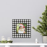 Black Buffalo Plaid Farmhouse Christmas Photo Canv Canvas Print<br><div class="desc">This farmhouse style plaid Christmas holiday wall art canvas features a custom square family photo space framed by a black and white buffalo check / plaid patterned background. Photo tip: crop your photo to a square shape prior to upload.

Photo credit: Two Fish Photography www.twofishphoto.com</div>