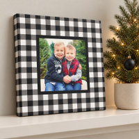 Black Buffalo Plaid Farmhouse Christmas Photo
