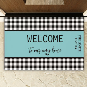 Black Buffalo Plaid Farmhouse Doormat
