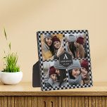 Black Buffalo Plaid Lumberjack Photo Collage Plaque<br><div class="desc">Upload your favorite photos to make your own unique personalized photo gift.</div>