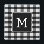 Black Buffalo Plaid Monogram Magnet<br><div class="desc">Add your initials or other text to customize this simple and rustic Buffalo Plaid Monogram Magnet. This trendy and chic magnet would make a perfect gift.</div>