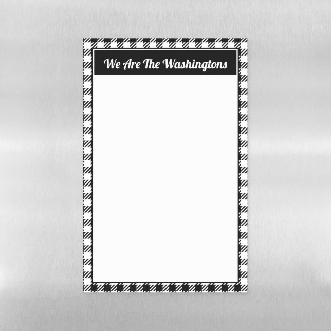 Black Buffalo Plaid Monogram Message Board (Vertical)