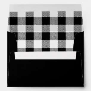 Black Buffalo Plaid Pattern Christmas Card Envelope