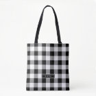 Black Buffalo Plaid Pattern Monogrammed Bridesmaid
