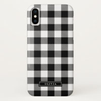 Black Buffalo Plaid Pattern Name iPhone X Case