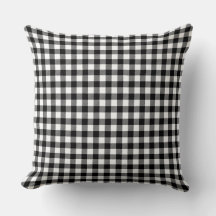 Black Buffalo Plaid Throw Pillow