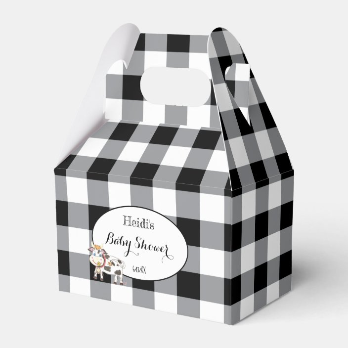 buffalo plaid baby shower favors