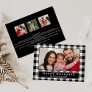 Black Buffalo Plaid Year In Review Christmas Photo Holiday Card