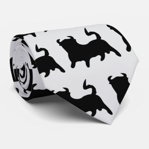 Black Bull Design Neck Tie