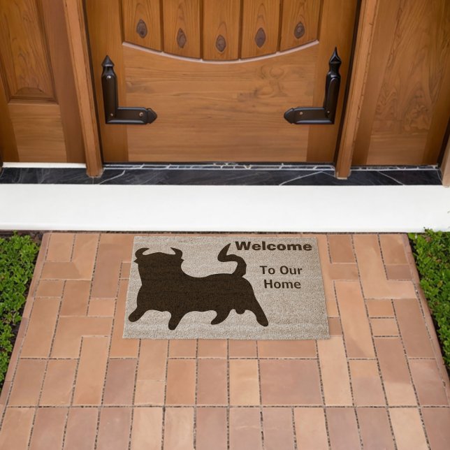 Black Bull Design Personalised Fiber Doormat (Insitu (Outdoor))