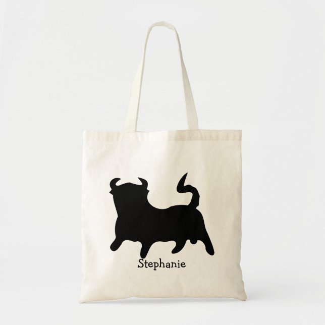 Black Bull Design Tote Bag (Front)