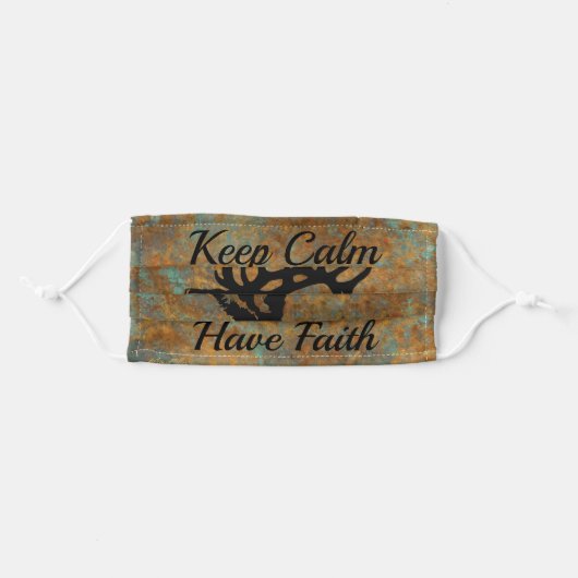 Black Bull Elk Silhouette Adult Cloth Face Mask (Front, Folded)